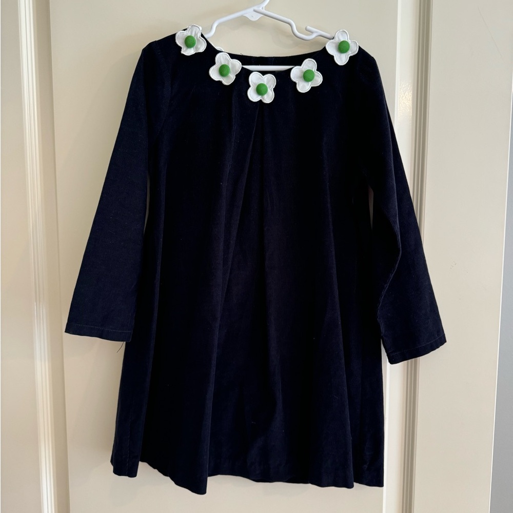 Bella Bliss Size 7- Navy Fine Cord- Flower Details- EUC